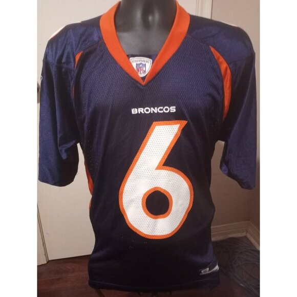 NFL Denver Broncos Jersey Mens Medium M Blue Orange Reebok Logo Jay Cutler #6 - Picture 1 of 11